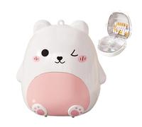 Travel Pill Box - Leak-proof Cute Medicine Case | Cartoon Bear Container Double Layers | Weekly Daily Supplement | Women, Children, Office, School, Fitness