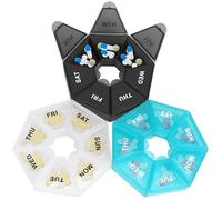 Travel Pill Box Organiser Weekly, 3 Pack Small Medicine Storage Box, 7 Day 3 Times a Day Pill Case Box, Portable Tablet Organiser for Medicine Supplements Vitamins Dispenser