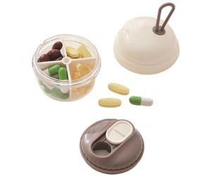 Travel Pill Box, Organizer with 4 Compartments for Chewable Tablets | Portable Container for Pills, for Women Men Young Bags Outdoor Activities Hiking Environment