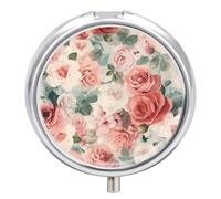 Travel Pill Box Pill Case Soft Color Pale Faded Mix of Roses Portable Pill Container Small Pill Box Pill Organizer Pocket Medicine Box Daily Pill Boxes Mini Pill Organizer