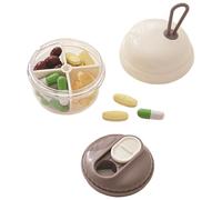 Travel Pill Box | Supplement Container with 4 Compartments | Portable Travel Pill Box for Women Men Young Bags Outdoor Activities Hiking Environment