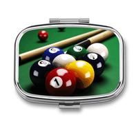 Travel Pill Case Small Pill Box Portable Pills Organizer with 2 Compartments Billiards Pocket Pills Container Fish Oil Box Cute Medicine Organizer Vitamin Organizers