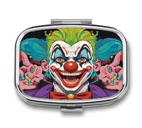 Travel Pill Case Small Pill Box Portable Pills Organizer with 2 Compartments Clowns Pocket Pills Container Fish Oil Box Cute Medicine Organizer Vitamin Organizers