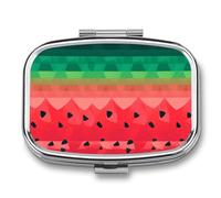 Travel Pill Case Small Pill Box Portable Pills Organizer with 2 Compartments Gradient Watermelon Pocket Pills Container Fish Oil Box Cute Medicine Organizer Vitamin Organizers