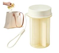 Travel Pill Container, Airtight Moisture Proof Chews Dispenser with Lanyard, 4 Compartment Box for Purse, Pocket, Home, Car, Work, Travel