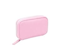 Travel Pill Organiser Bag, Have 14 Color Reusable Coded Zipper Pouches, Cover Waterproof Portable Case, Metal Zipper Travel Storage for Vitamins and Daily use etc Pink