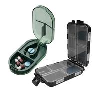Travel Pill Organiser Box, Portable Tablet Box with Large Compartments for Medicine, Medication, Vitamin, Supplement and Fish Oil Supplements (Style 2)