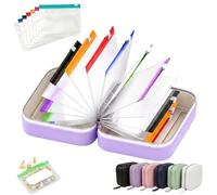 Travel Pill Organiser Case, Portable Binder Style Medication Wallet with 7 Or 14 Waterproof EVA Pouches, Clear A8 Zipper Bags for Vitamin, Supplements & Holiday Travel
