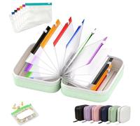 Travel Pill Organiser Case, Portable Binder Style Medication Wallet with 7 Or 14 Waterproof EVA Pouches, Clear A8 Zipper Bags for Vitamin, Supplements & Holiday Travel