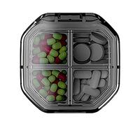 Travel Pill Organiser - Personal Medicine Container with Dividers | Pocket Pill Box Medicine Organiser for Vitamin/Fish Oil/Pills/Supplements