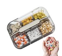 Travel Pill Organizer - 6 Compartment Medical Storage Box | Take , Tablets, Supplements, Wallets, Pills Easily in the Office or Outdoors.With a lightweight and compact design, this pill