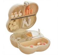 Travel Pill Organizer 7 Day, Compact White Pill Box with Separate Compartments, Portable Medicine Case White