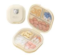 Travel Pill Organizer - 8x4cm Pocket Pill Box, Convenient for Being Carried | Portable Medicine Container Case with Compartments, Travel Medicine Holder Fish Oil Aspirin Supplements