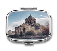 Travel Pill Organizer Cute Armenian Church Printing Medicine Small Pill Box Portable Vitamin Holder Organizer for Daily Use & Travel