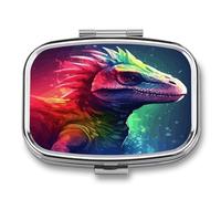 Travel Pill Organizer Cute Colorful Dinosaur Printing Medicine Small Pill Box Portable Vitamin Holder Organizer for Daily Use & Travel