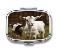 Travel Pill Organizer Cute Cute Goat Printing Medicine Small Pill Box Portable Vitamin Holder Organizer for Daily Use & Travel