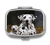 Travel Pill Organizer Cute Dalmatian Dog Printing Medicine Small Pill Box Portable Vitamin Holder Organizer for Daily Use & Travel