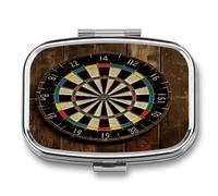 Travel Pill Organizer Cute Dart Board Printing Medicine Small Pill Box Portable Vitamin Holder Organizer for Daily Use & Travel