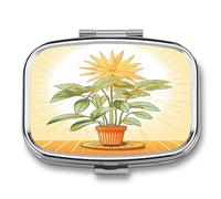 Travel Pill Organizer Cute Light Plants Printing Medicine Small Pill Box Portable Vitamin Holder Organizer for Daily Use & Travel