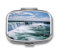 Travel Pill Organizer Cute Niagara Falls Printing Medicine Small Pill Box Portable Vitamin Holder Organizer for Daily Use & Travel