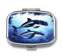 Travel Pill Organizer Cute Organism Underwater Printing Medicine Small Pill Box Portable Vitamin Holder Organizer for Daily Use & Travel