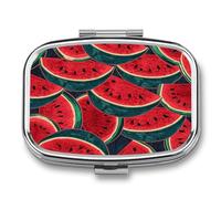 Travel Pill Organizer Cute Red Watermelon Printing Medicine Small Pill Box Portable Vitamin Holder Organizer for Daily Use & Travel