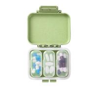 Travel Pill Organizer, Daily Pill Box - 3 Compartment Pill Organizer for Pocket Wallet - 3 Times Daily Portable Fish Oil Box for Pocket Bag Briefcase