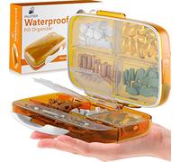 Travel Pill Organizer Medicine Dispenser - Moisture-Proof Pill Boxes and Organizer - Portable Vitamin Container Holder - 8 Large Compartments for Medication and Supplements