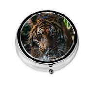 Travel Pill Organizer, Mini Medicine Organizer, 3 Times a Day, Compact & Portable for Travel, Wallet, and Pocket The Tiger Drinking Water