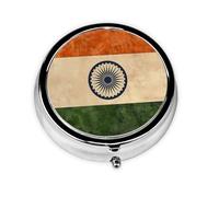 Travel Pill Organizer, Mini Medicine Organizer, 3 Times a Day, Compact & Portable for Travel, Wallet, and Pocket India Flag