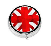 Travel Pill Organizer - Mini Metal Electroplated Round Pill Box, 3 Times a Day Medicine Organizer Alabama State Flag