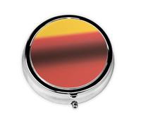 Travel Pill Organizer - Mini Metal Electroplated Round Pill Box, 3 Times a Day Medicine Organizer Blurry red