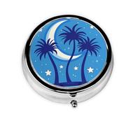Travel Pill Organizer - Mini Metal Electroplated Round Pill Box, 3 Times a Day Medicine Organizer Flag of South Carolina