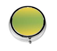 Travel Pill Organizer - Mini Metal Electroplated Round Pill Box, 3 Times a Day Medicine Organizer Light Green Style