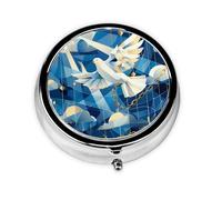 Travel Pill Organizer - Mini Metal Electroplated Round Pill Box, 3 Times a Day Medicine Organizer Martin Luther King Day