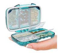 Travel Pill Organizer - Moisture Proof Pill Holder Daily Medicine Organizer Box Small Pill Case for Vitamin Supplement Pocket Pharmacy with Labels Pill Box For Purse Cute Pill Container 7 Compartments