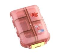 Travel Pill Organizer, Portable Medicine Storage Box, Compact Travel Pill Case for Work, Camping, Vacation, Easy Carry ABS + Paper Material, Health Basics