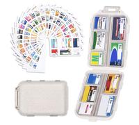 Travel Pill Organizer with 189 Labels, Pill Case Travel Medicine Pill Organizer Pill Container Vacation Travel Essentials for Women (Beige, 1 Pack)