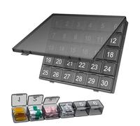 Travel Pill , Portable Holder, Tablet Divider, Lightweight Multi Slot Housing with Secure Locking Lid, Spacious Weekly Storage Solution for Medication, Nutrition Table
