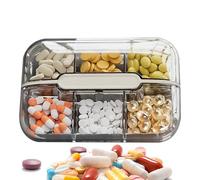 Travel Pill - Portable Pill Box - Dispenser for Purse, Pill Case, Medicine Container with Compartments, PC Material, 10 x 7 x 2.5 cm, Lightweight Pocket Pill Holder