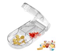 Travel Pill Splitter - Precision Pill Cutter with Compact Travel Design | Blade for Clean Halves, Safety Cover Prevents Spills, Small Enough for Pocket or Purse, Ideal for Daily Medication, Vita