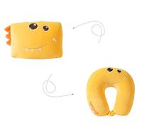Travel Pillow 2 in 1 Deformable Neck Pillow, Dinosaur Neck Pillow | Travel Pillow Convertible Neck Pillow for Kids, Boys & Girls, Teens, Adults, Travel, Car (Yellow)