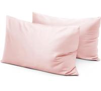 Travel Pillow Case 12x16 Pillow Cover Set of 2 Zipper Closure Toddler Pillowcase 600 Thread Count 100% Soft Egyptian Cotton Toddler Travel Size Small Pillow Case Blush Pink Solid