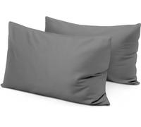 Travel Pillow Case 12x16 Size Egyptian Cotton Set of 2 Zipper Closure Toddler Pillowcase 600 Thread Count 100% Egyptian Cotton Pack of 2, Travel Pillow Cover 12 x 16, Dark Grey Solid