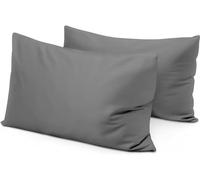 Travel Pillow Case 12x16 Size Set of 2 Piece Toddler Pillowcase 600 Thread Count Envelope Closure 100% Egyptian Cotton Small Mini Baby Cushion Cover Dark Grey
