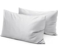 Travel Pillow Case 12x16 Size Set of 2 Piece Toddler Pillowcase 600 Thread Count Envelope Closure 100% Egyptian Cotton Small Mini Baby Cushion Cover Silver Grey