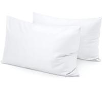 Travel Pillow Case 14 x 20 Set of 2 Natural Cotton Travel Pillowcase White Solid for Pillows Sized 13x18 and 14x19 Zipper Closer 550 Thread Count Quality Toddler Pillow Cases 100% Egyptian Cotton
