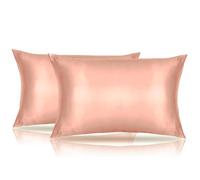 Travel Pillow Case Cover 2 Pack Toddler Pillow Cases 14 x 20 Breathable Silky Soft Satin Toddler Pillowcase Jade Pink Baby Pillow Cases Envelope Style