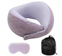 Travel Pillow for Kids, Soft Kid Neck Support Pillow Traveling Memory Foam Airplane Pillow with Sleep Mask, 360° Fit & Support U-Shaped Pillow for Kids Boys Girls Teens to Rest on Long Flights(Purple)
