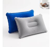 Travel Pillow Inflatable Camping Pillow, 2 Pack Ultralight Blow Up Air Pillow with Lumbar Support, Compact Waterproof Neck Cushion for Backpacking, Hiking, Airplane, Car, Beach, Office, Vacation